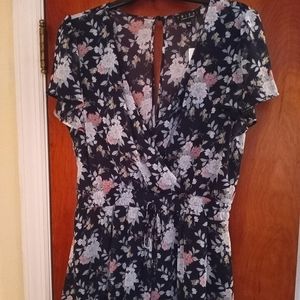 Navy Floral Romper
